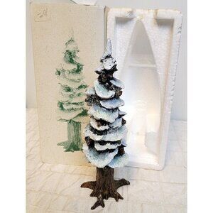 VTG 1991 Dept 56 Heritage Village 8'' Pole Pine Tree 5528-0 Cold Cast Porcelain